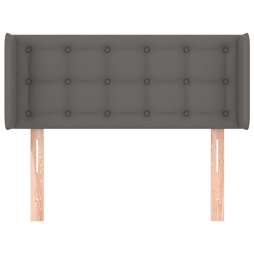 sengegavl med kanter 93x16x78/88 cm kunstlæder grå
