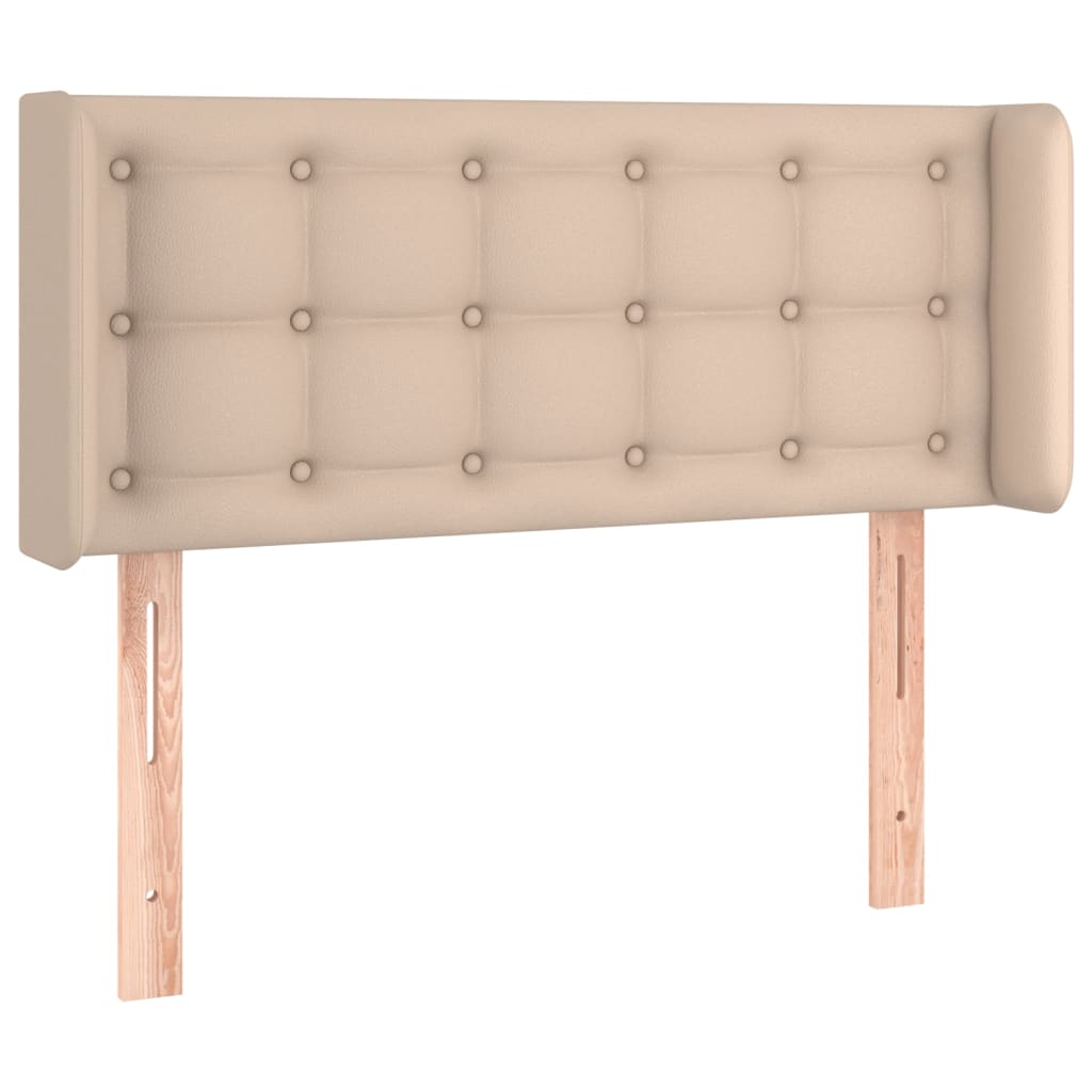 sengegavl med kanter 93x16x78/88 cm kunstlæder cappuccino