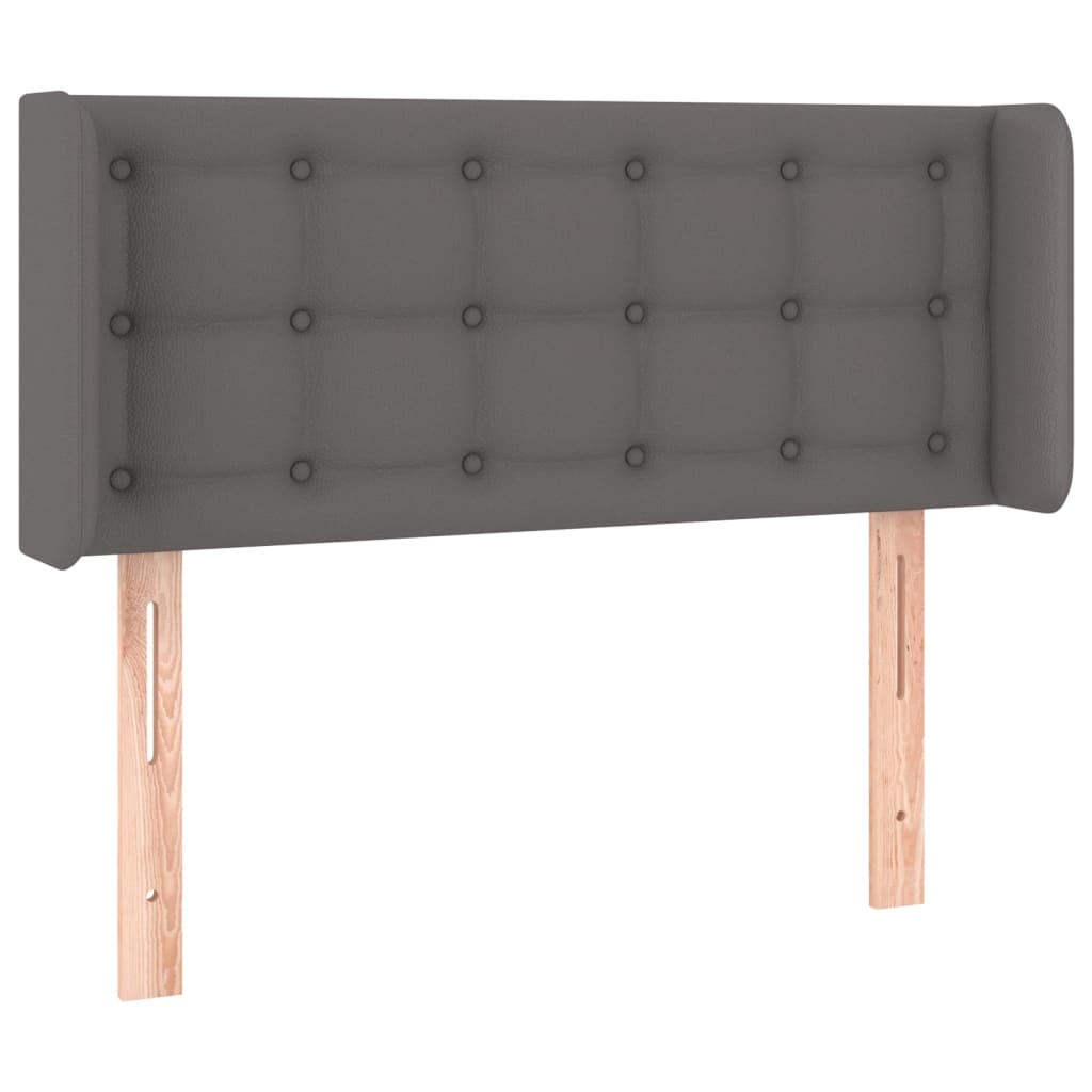 sengegavl med kanter 103x16x78/88 cm kunstlæder grå