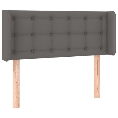 sengegavl med kanter 103x16x78/88 cm kunstlæder grå