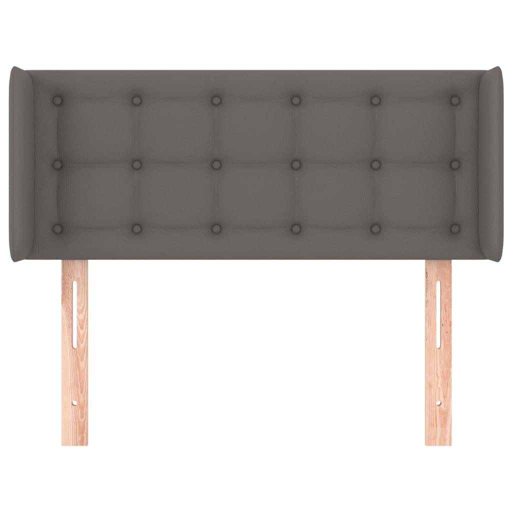 sengegavl med kanter 103x16x78/88 cm kunstlæder grå