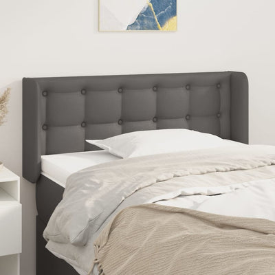 sengegavl med kanter 103x16x78/88 cm kunstlæder grå