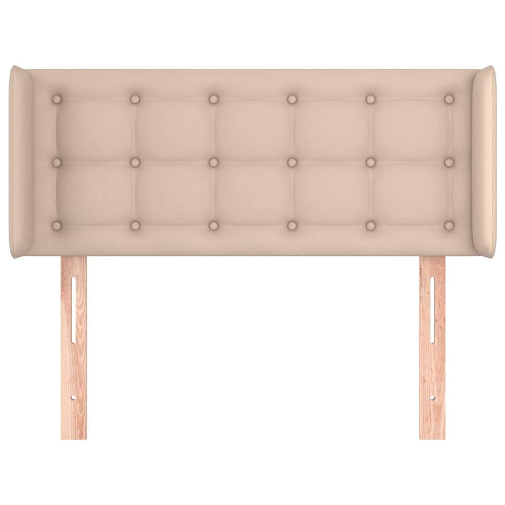 sengegavl med kanter 103x16x78/88 cm kunstlæder cappuccino