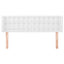 sengegavl med kanter 147x16x78/88 cm kunstlæder hvid