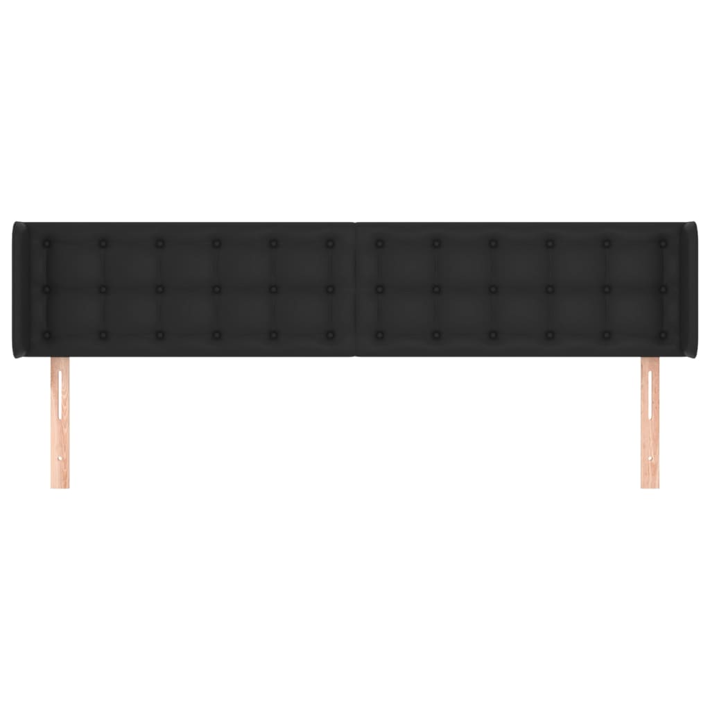 sengegavl med kanter 183x16x78/88 cm kunstlæder sort