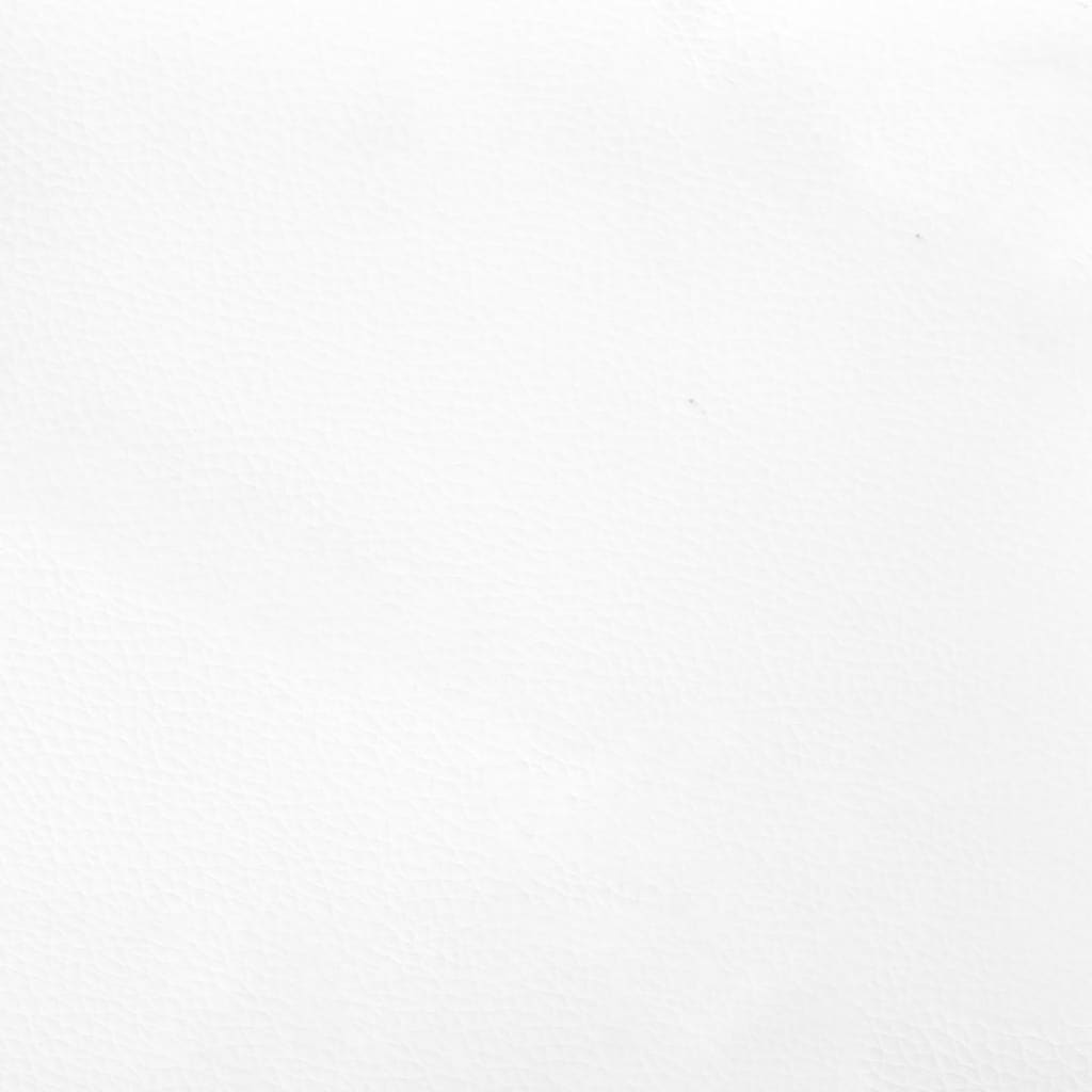 sengegavl med kanter 183x16x78/88 cm kunstlæder hvid