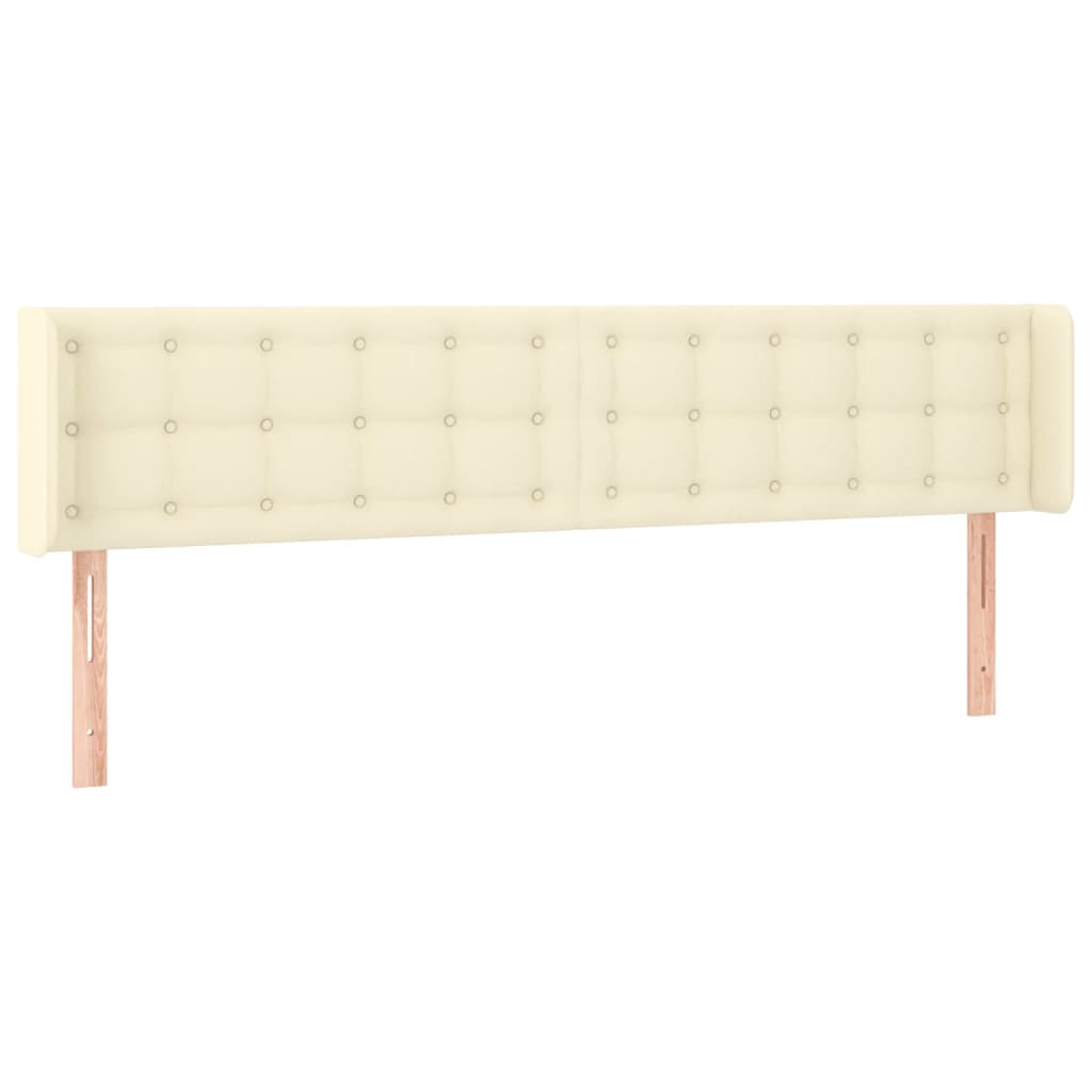 sengegavl med kanter 183x16x78/88 cm kunstlæder cremefarvet
