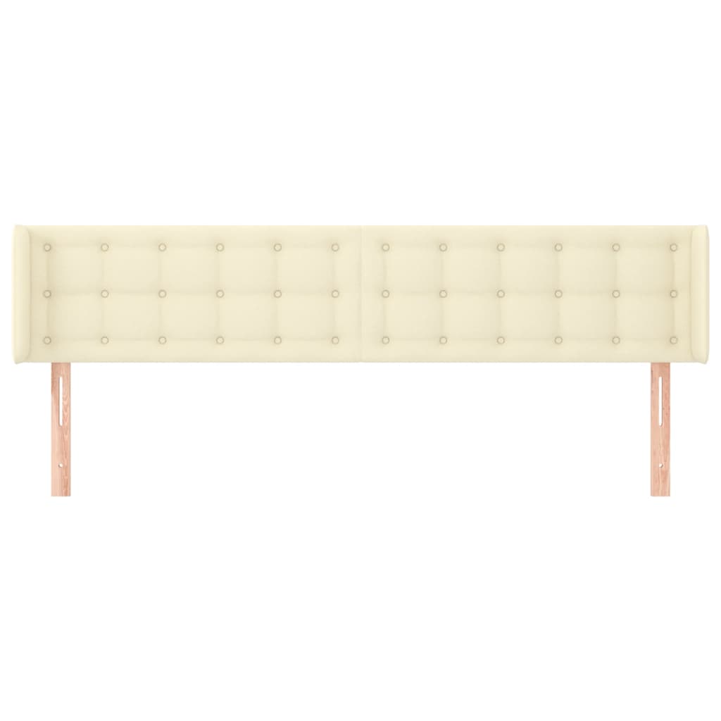 sengegavl med kanter 183x16x78/88 cm kunstlæder cremefarvet