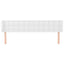sengegavl med kanter 203x16x78/88 cm kunstlæder hvid