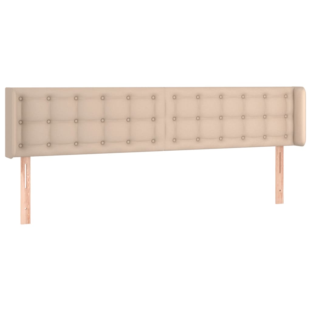 sengegavl med kanter 203x16x78/88 cm kunstlæder cappuccino