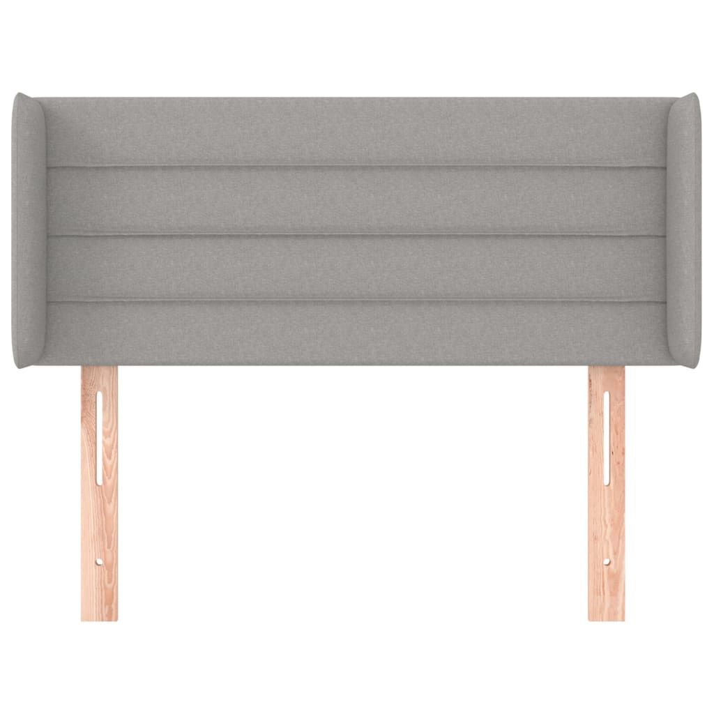 sengegavl med kanter 83x16x78/128 cm stof lysegrå