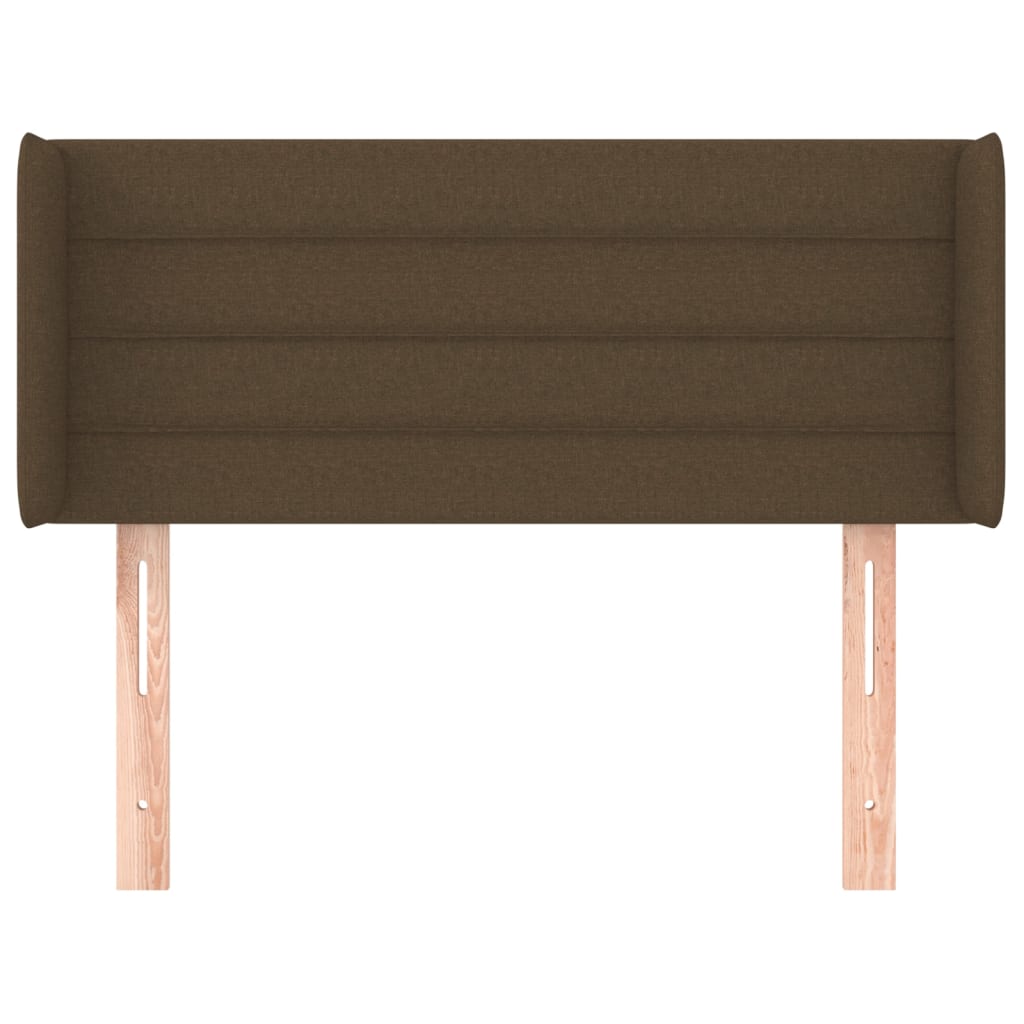sengegavl med kanter 83x16x78/128 cm stof mørkebrun