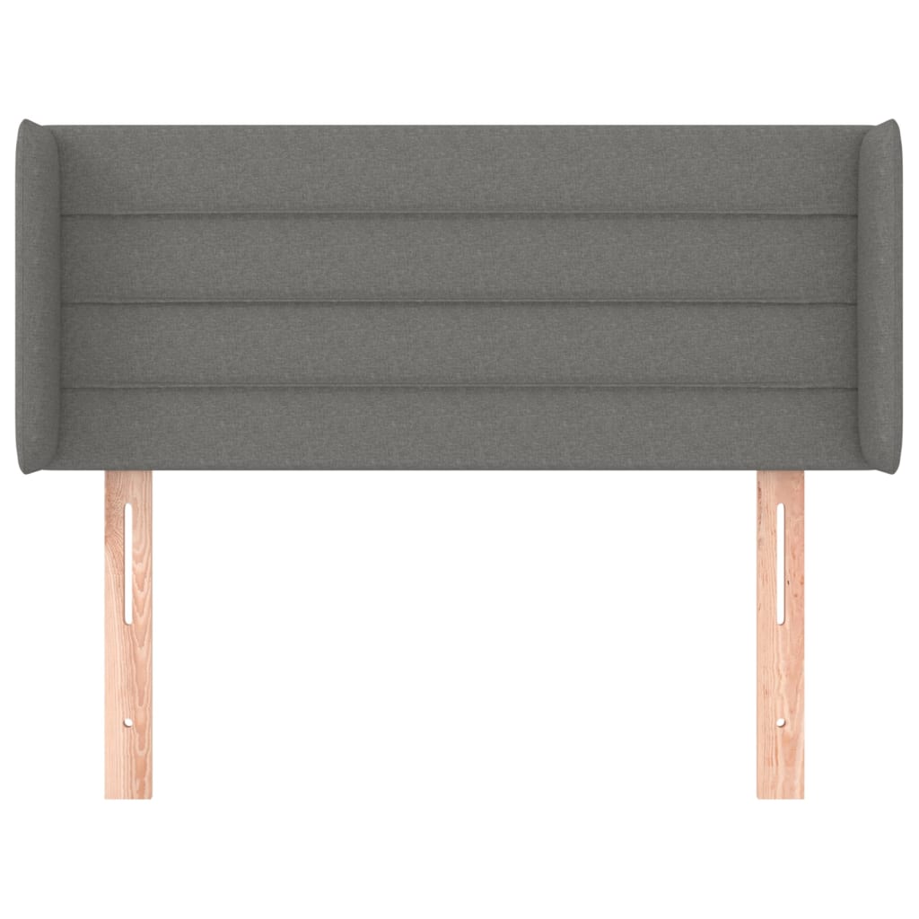 sengegavl med kanter 93x16x78/88 cm stof mørkegrå