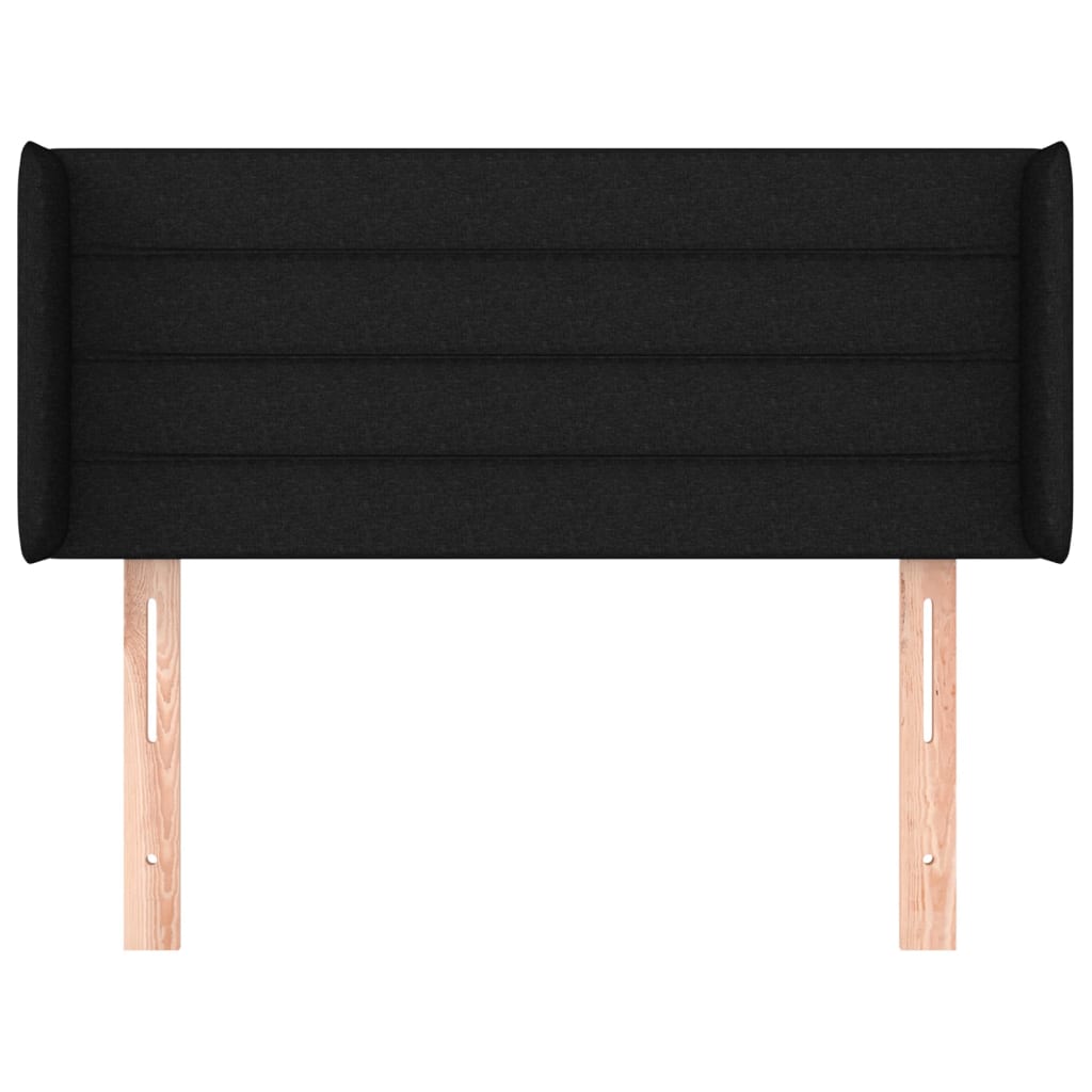 sengegavl med kanter 93x16x78/88 cm stof sort