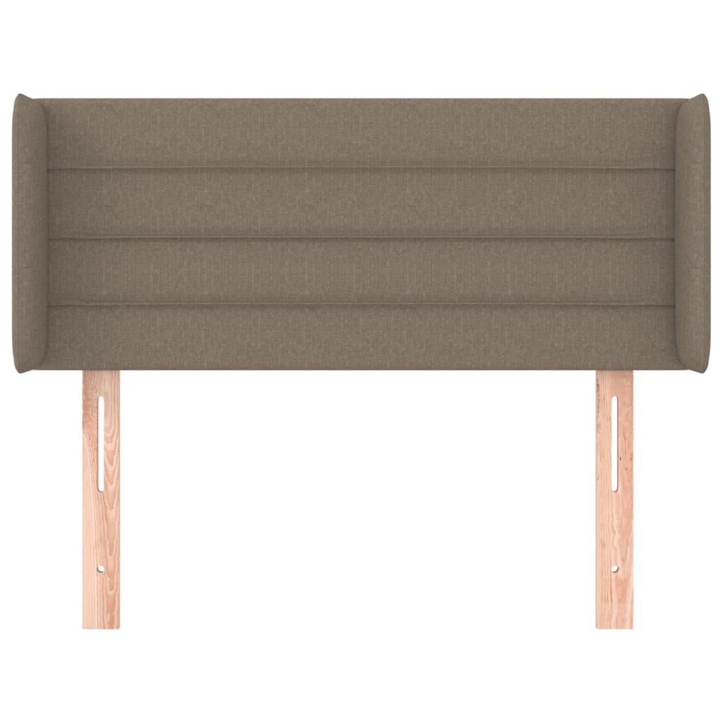 sengegavl med kanter 93x16x78/88 cm stof gråbrun