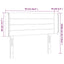 sengegavl med kanter 93x16x78/88 cm stof cremefarvet