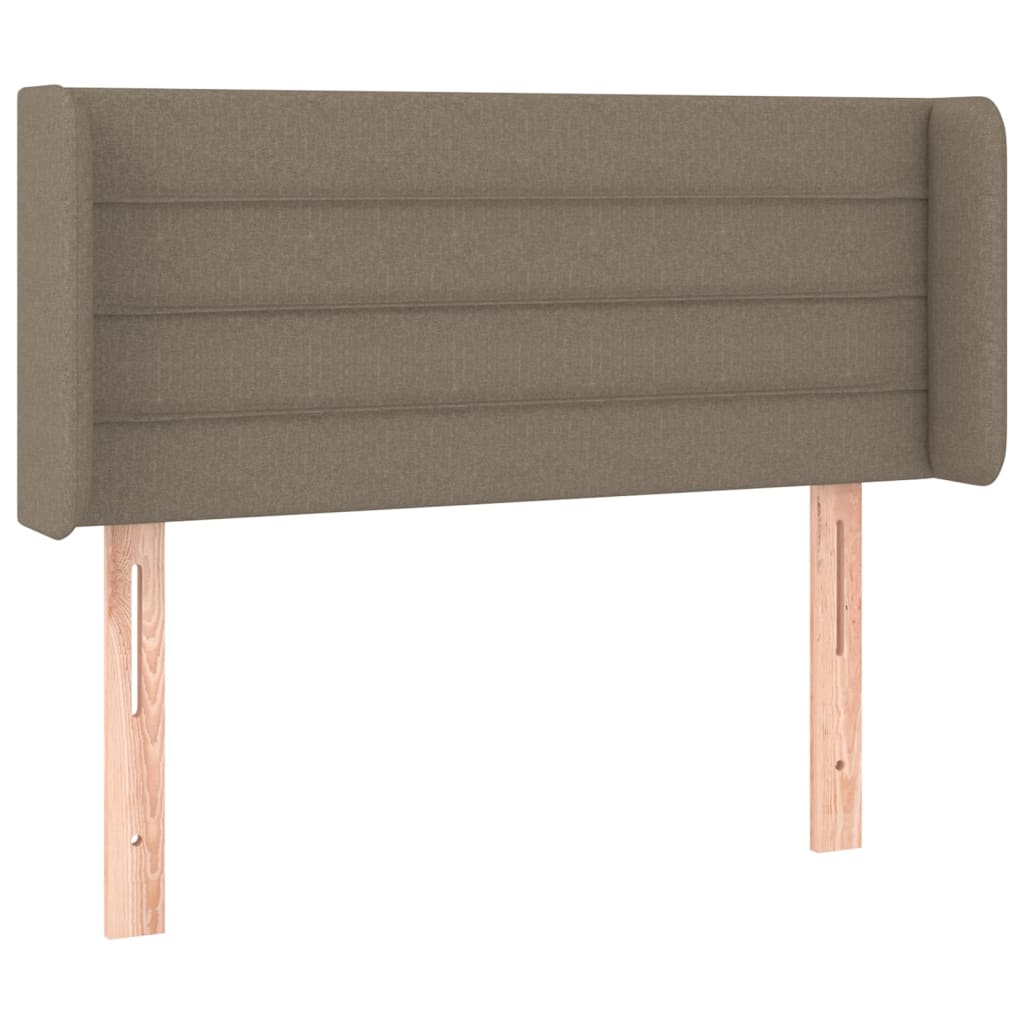 sengegavl med kanter 103x16x78/88 cm stof gråbrun