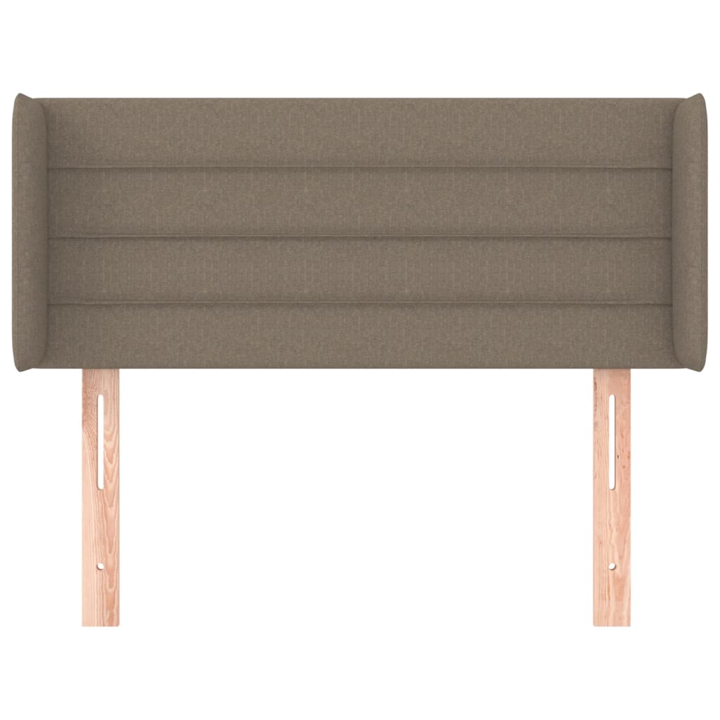 sengegavl med kanter 103x16x78/88 cm stof gråbrun