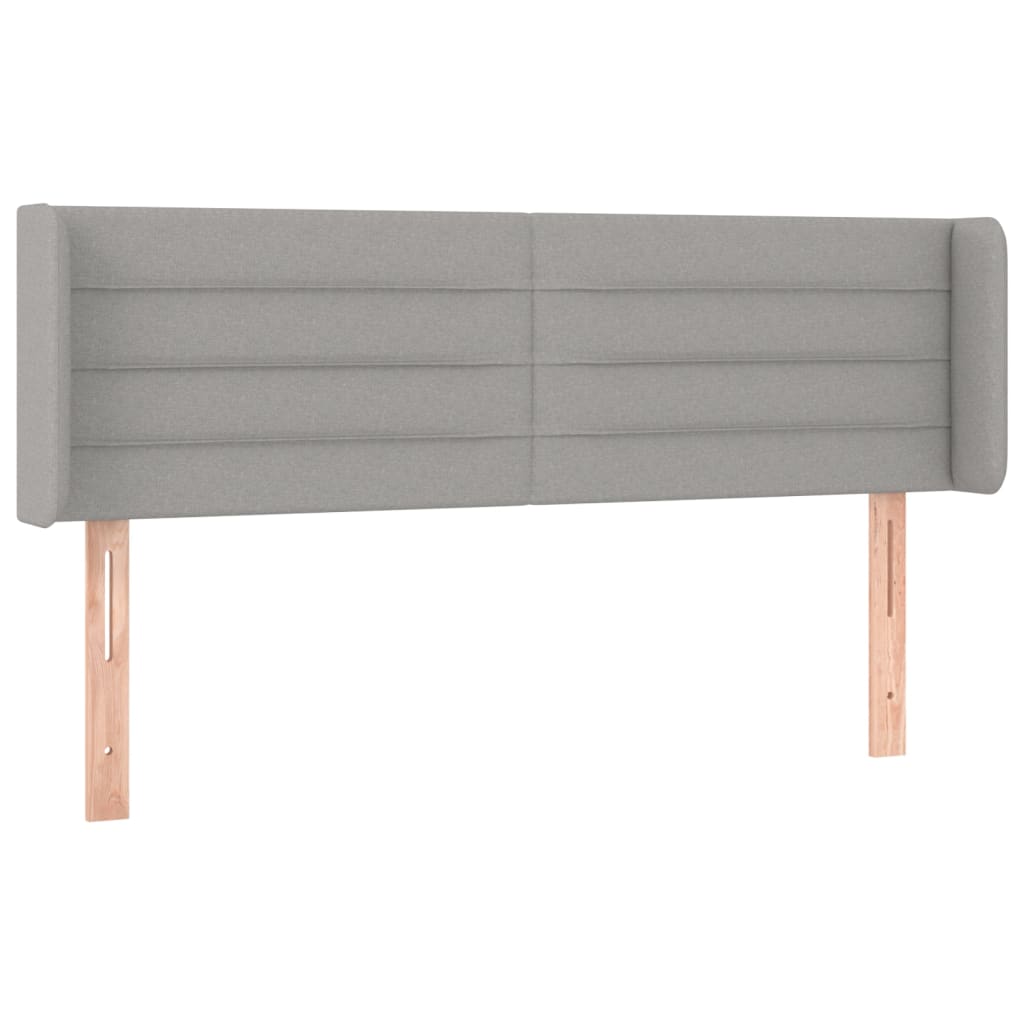 sengegavl med kanter 147x16x78/88 cm stof lysegrå