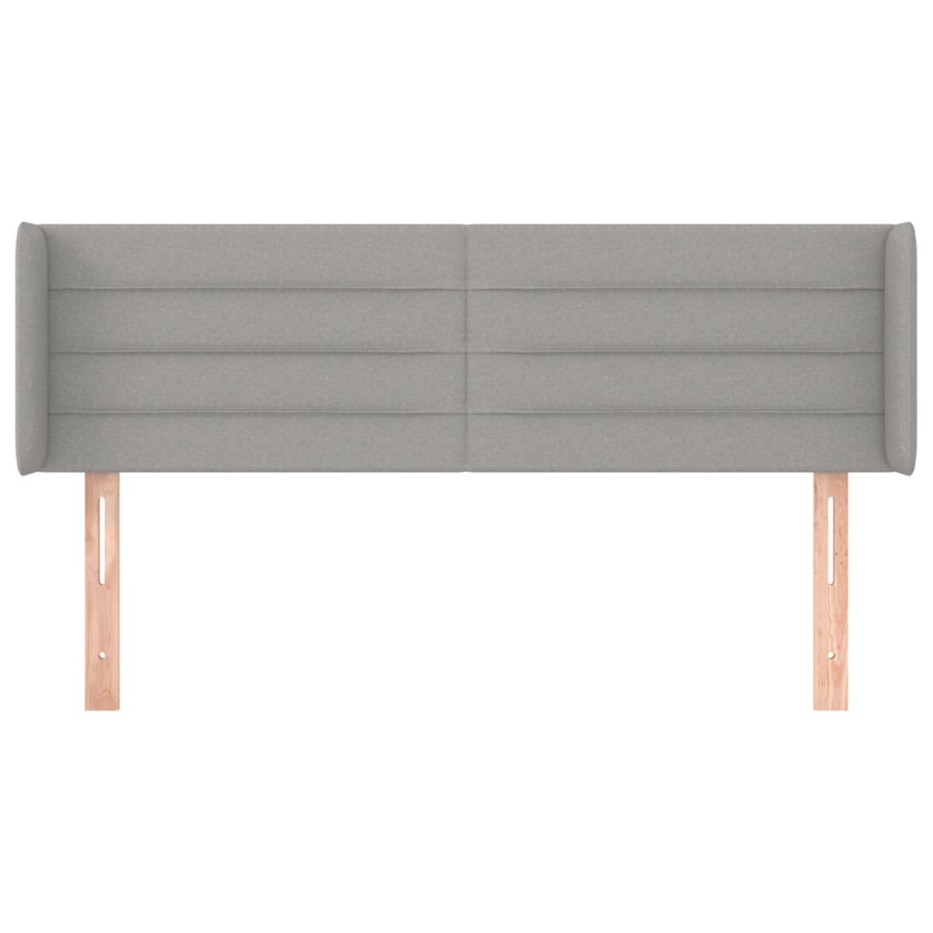 sengegavl med kanter 147x16x78/88 cm stof lysegrå
