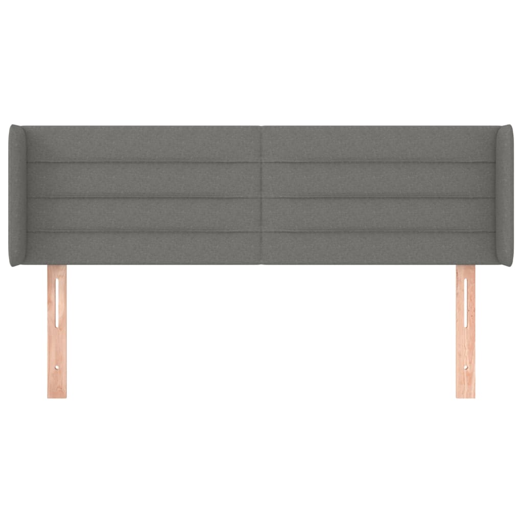 sengegavl med kanter 147x16x78/88 cm stof mørkegrå