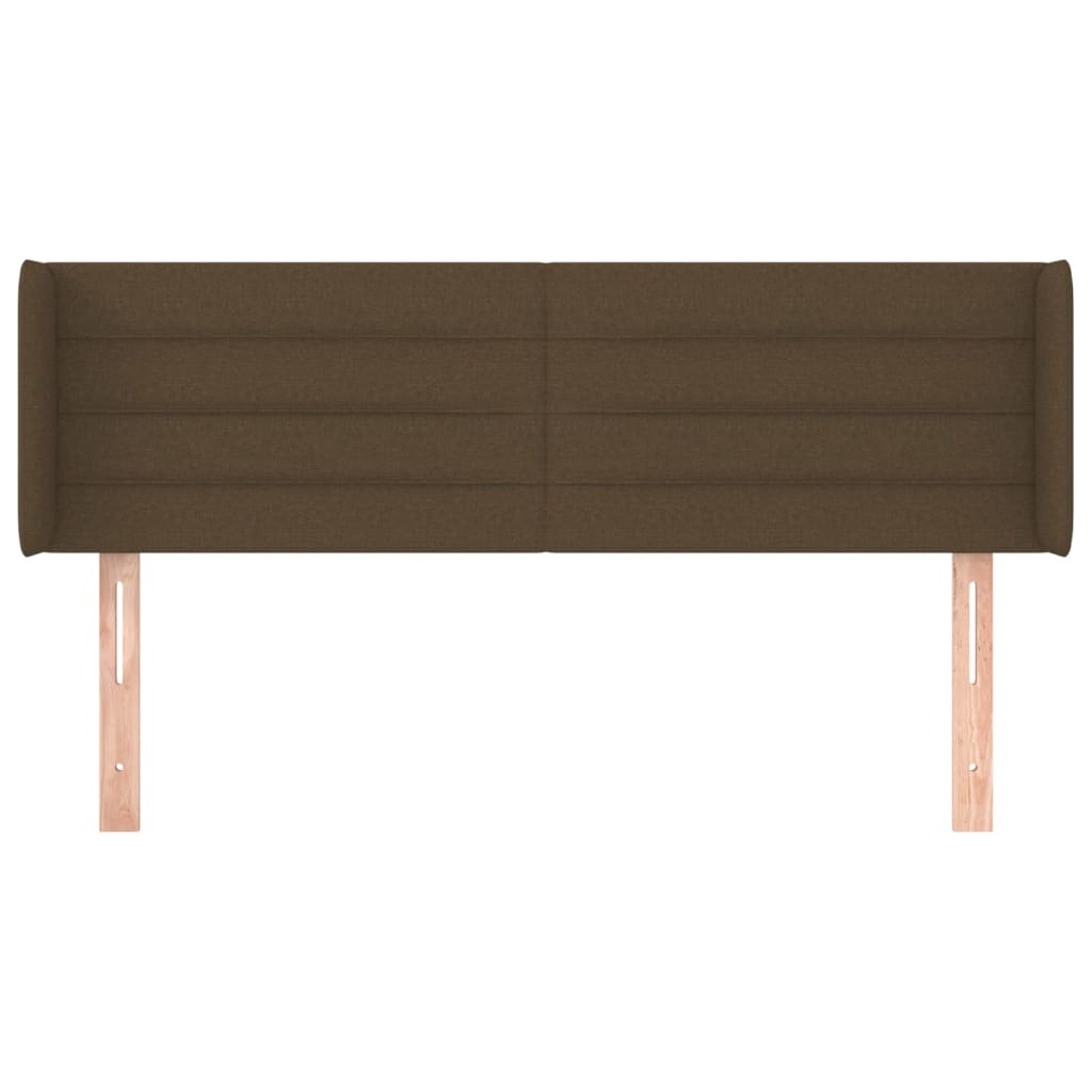 sengegavl med kanter 147x16x78/88 cm stof mørkebrun
