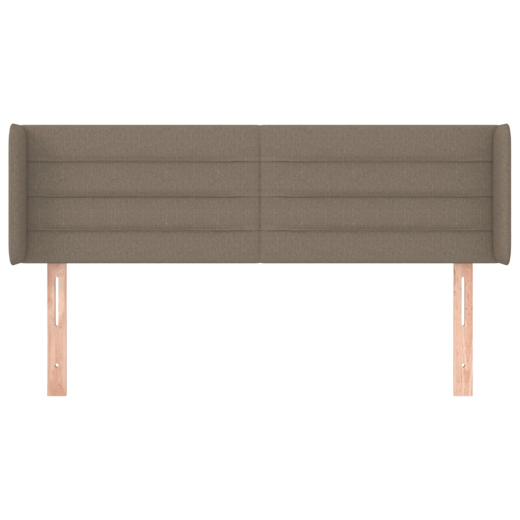 sengegavl med kanter 147x16x78/88 cm stof gråbrun