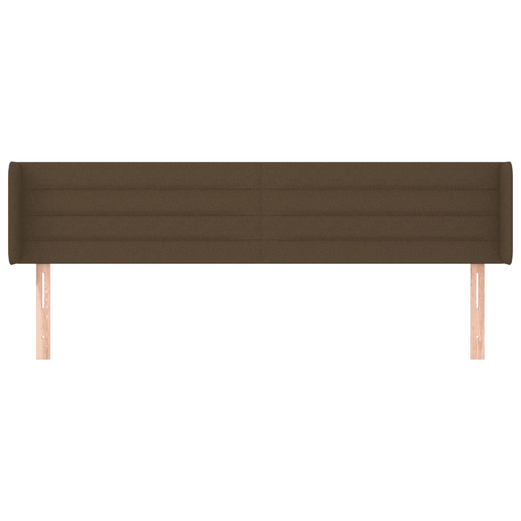 sengegavl med kanter 163x16x78/88 cm stof mørkebrun