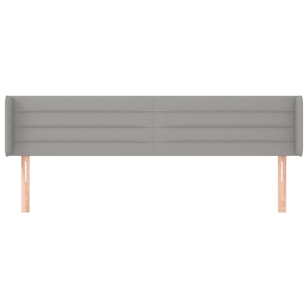 sengegavl med kanter 183x16x78/88 cm stof lysegrå