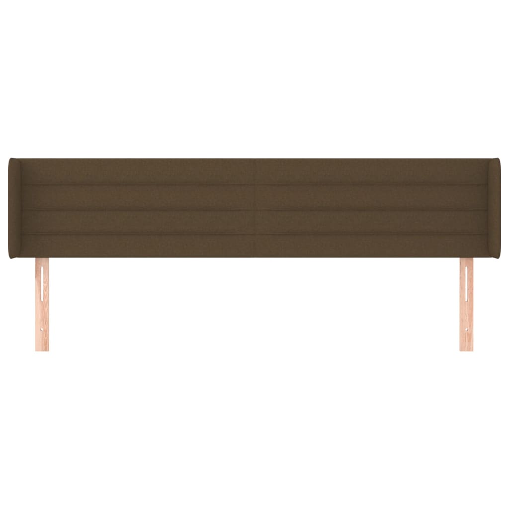 sengegavl med kanter 183x16x78/88 cm stof mørkebrun
