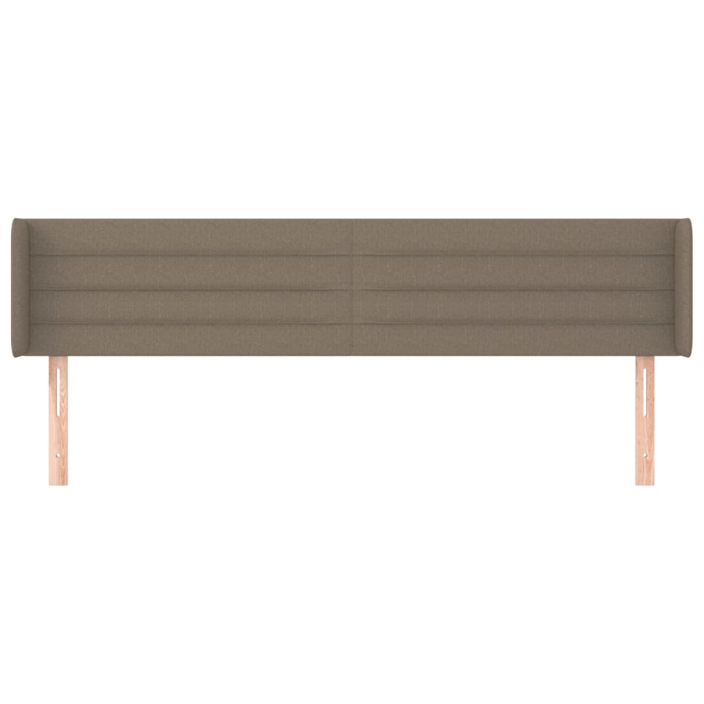 sengegavl med kanter 183x16x78/88 cm stof gråbrun