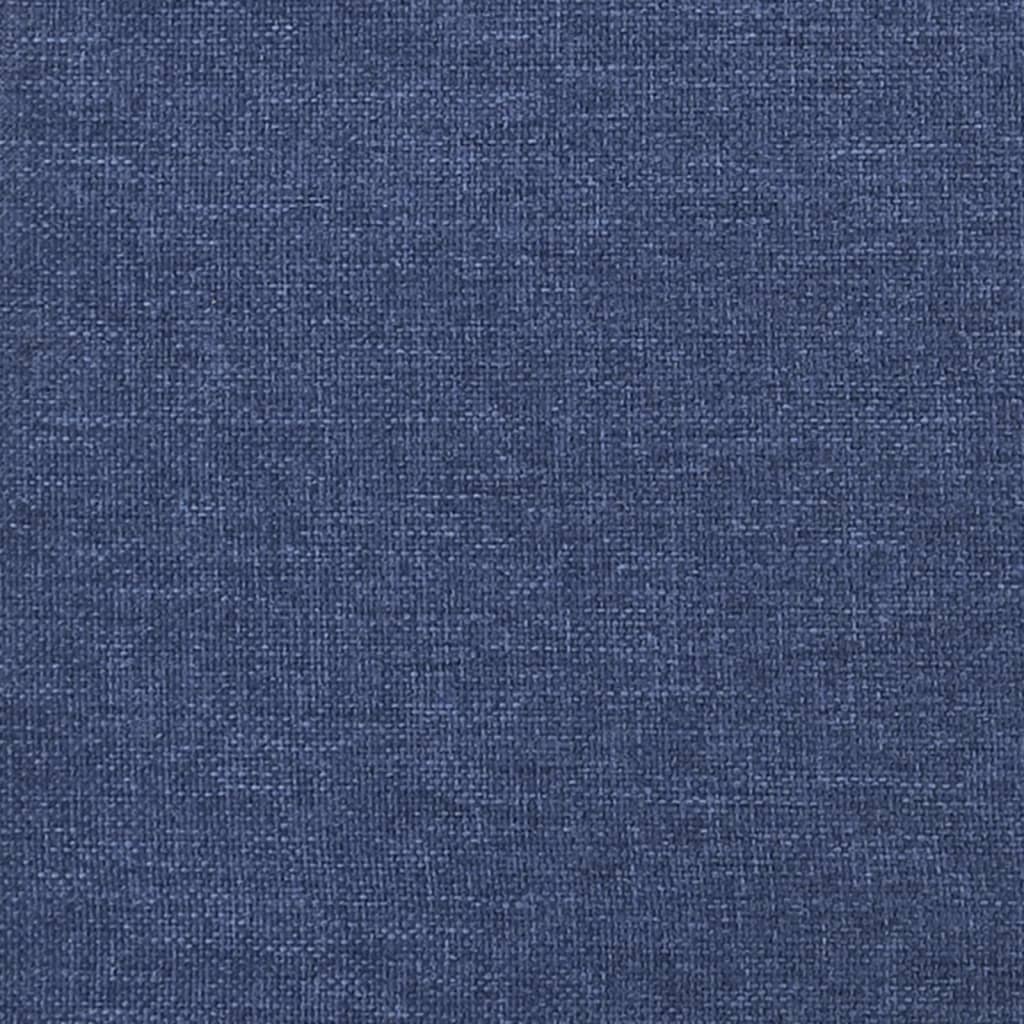 sengegavl med kanter 183x16x78/88 cm stof blå