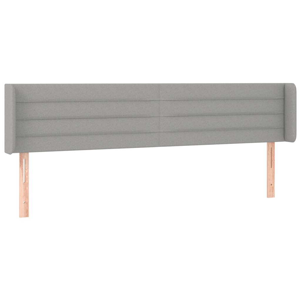sengegavl med kanter 203x16x78/88 cm stof lysegrå