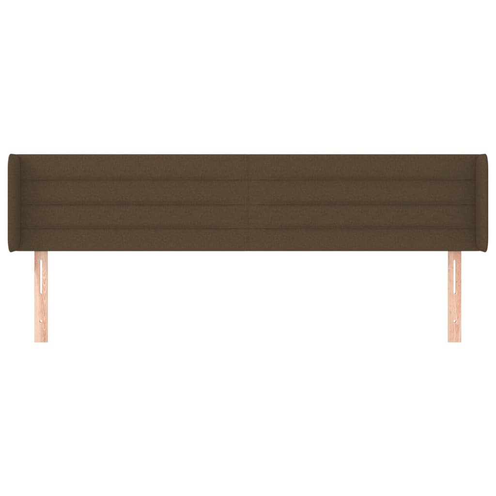 sengegavl med kanter 203x16x78/88 cm stof mørkebrun
