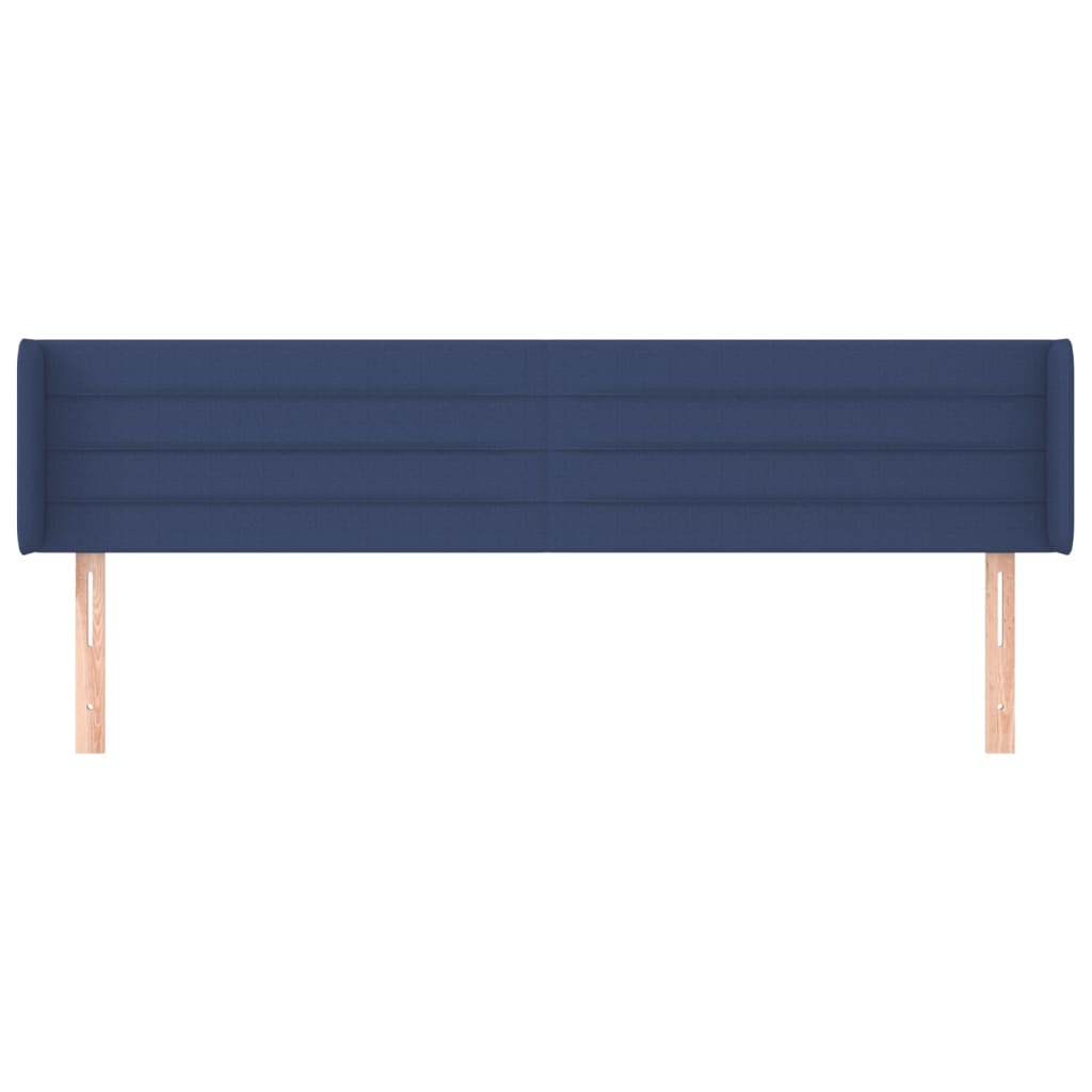 sengegavl med kanter 203x16x78/88 cm stof blå