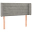 sengegavl med kanter 83x16x78/88 cm fløjl lysegrå