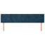 sengegavl med kanter 163x16x78/88 cm fløjl mørkeblå