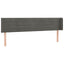 sengegavl med kanter 203x16x78/88 cm fløjl mørkegrå