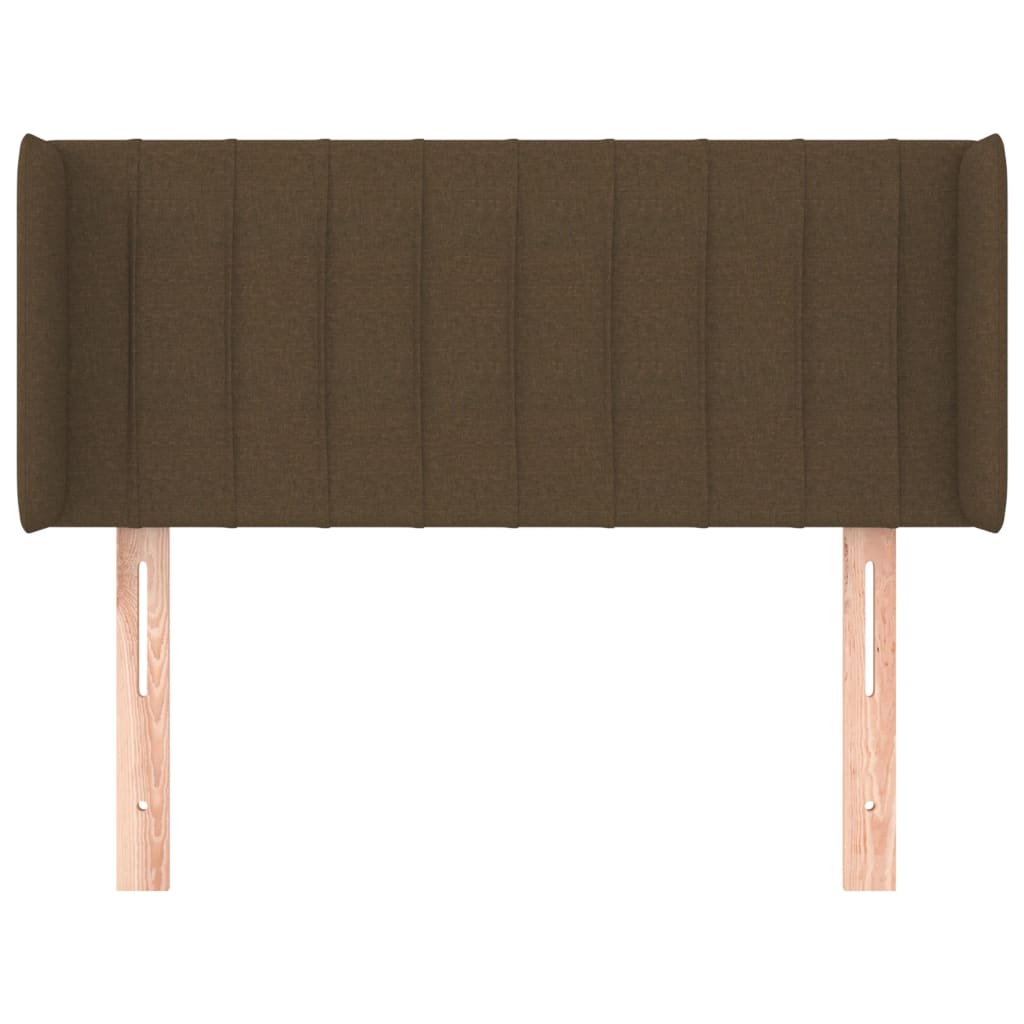 sengegavl med kanter 83x16x78/128 cm stof mørkebrun