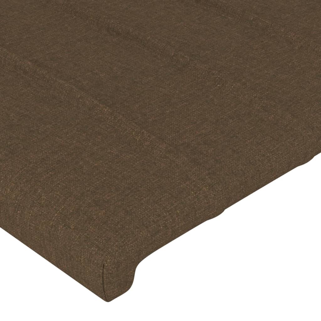 sengegavl med kanter 83x16x78/128 cm stof mørkebrun