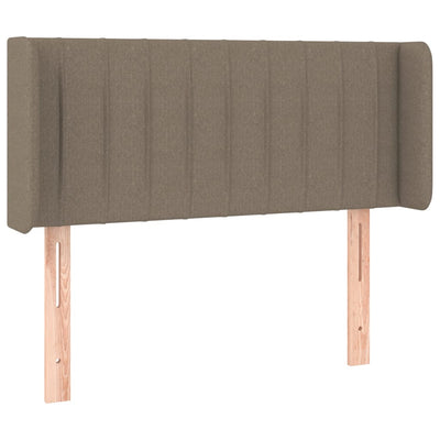 sengegavl med kanter 83x16x78/128 cm stof gråbrun