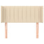 sengegavl med kanter 83x16x78/128 cm stof cremefarvet