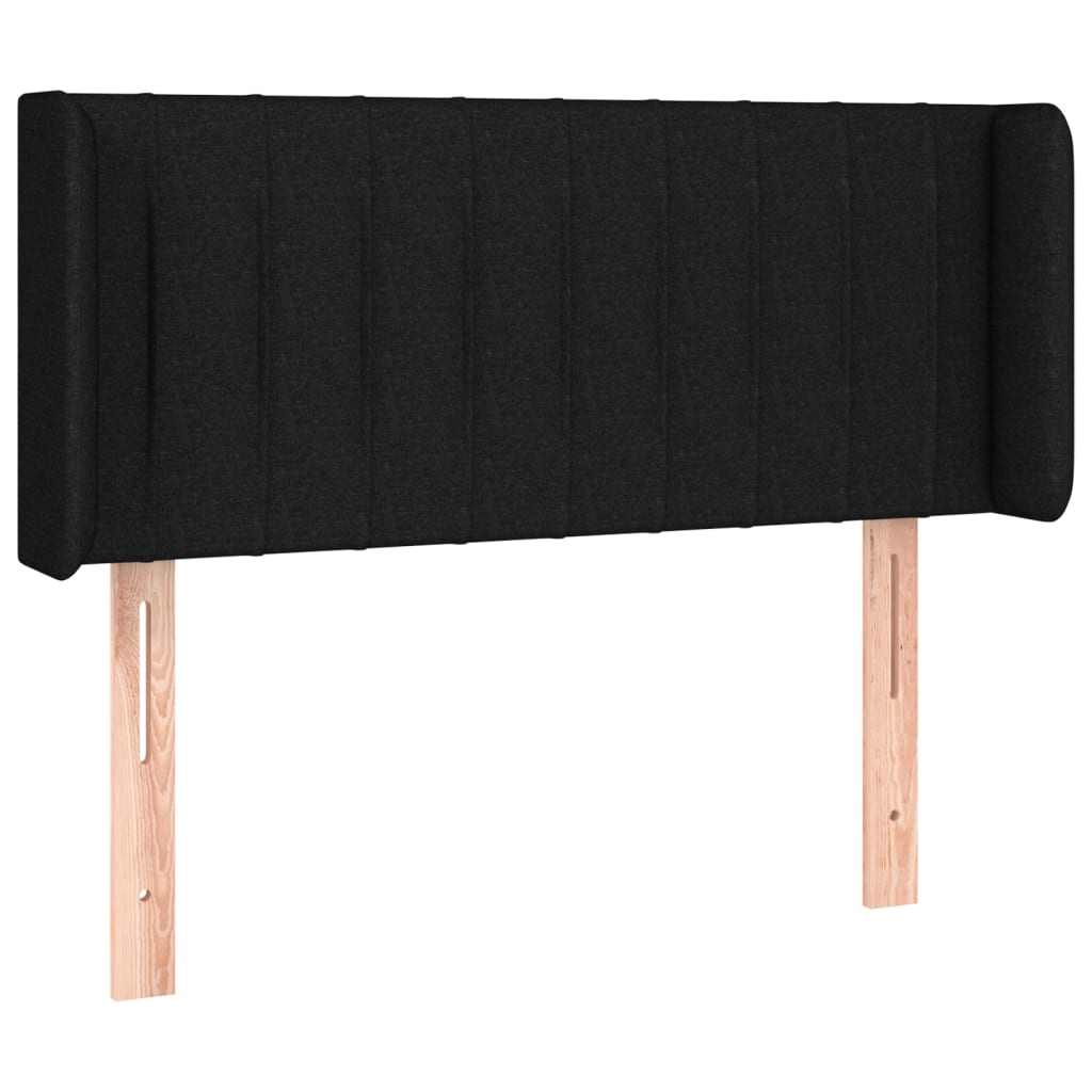 sengegavl med kanter 93x16x78/88 cm stof sort