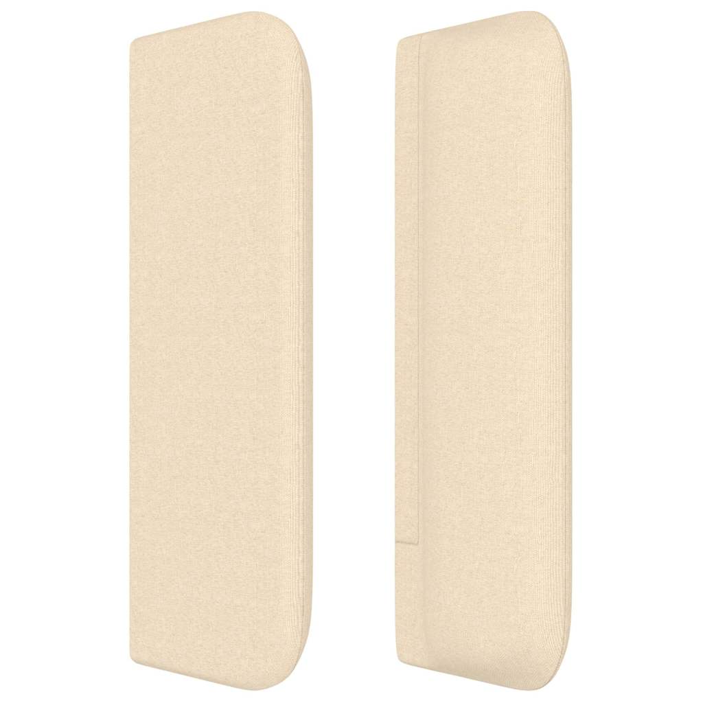 sengegavl med kanter 93x16x78/88 cm stof cremefarvet