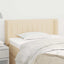 sengegavl med kanter 93x16x78/88 cm stof cremefarvet