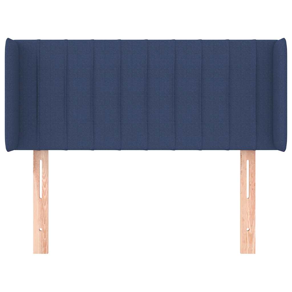 sengegavl med kanter 93x16x78/88 cm stof blå