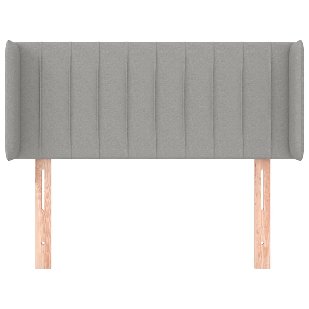 sengegavl med kanter 103x16x78/88 cm stof lysegrå