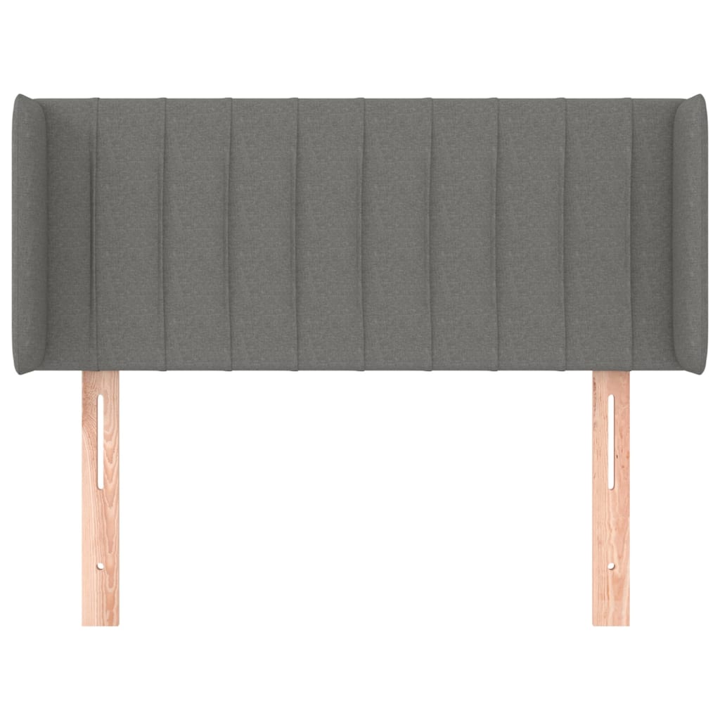 sengegavl med kanter 103x16x78/88 cm stof mørkegrå