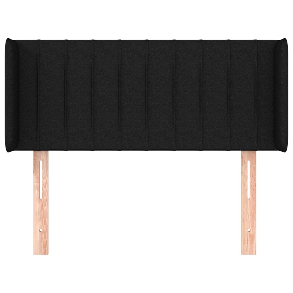 sengegavl med kanter 103x16x78/88 cm stof sort