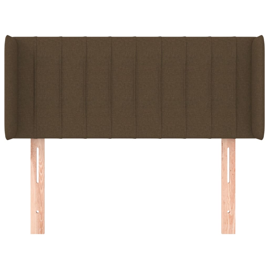 sengegavl med kanter 103x16x78/88 cm stof mørkebrun